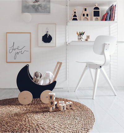 ooh noo Wooden Doll Pram – Blackboard Sides
