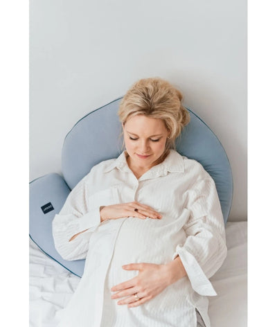 POOFI Organic Cotton Maternity Pillow – Dusty Blue