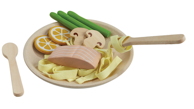 Wooden Pasta set on the plate