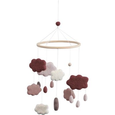 Cloud mobiles made of felt, midnight plum