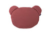 Organic Teddybear Cushion color: maroon and grey