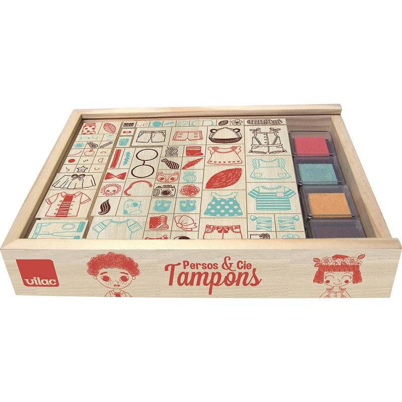 Wooden Stamps Set People & Co