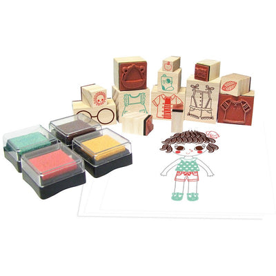 Wooden Stamps Set People & Co