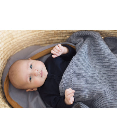 Knitted Classic Organic Blanket color: light grey
