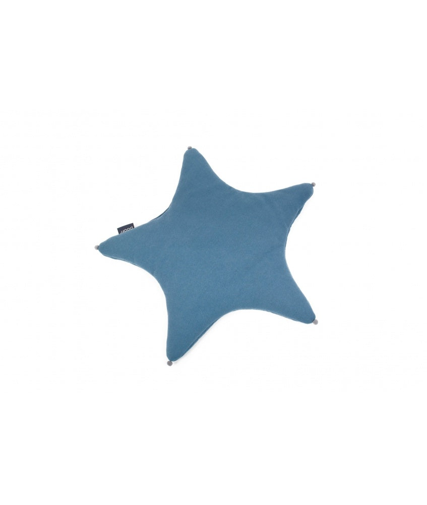 Organic Star Cushion color: denim blue