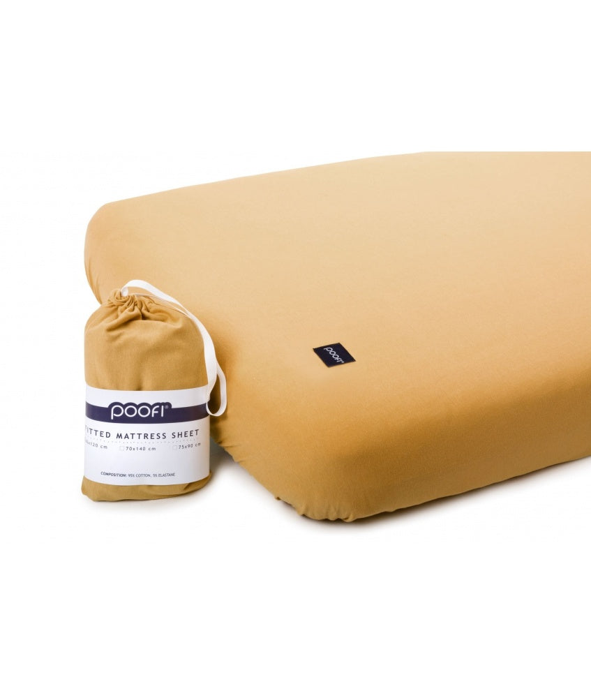 Organic Mattress Cover Sheet 70x140 color: mustard
