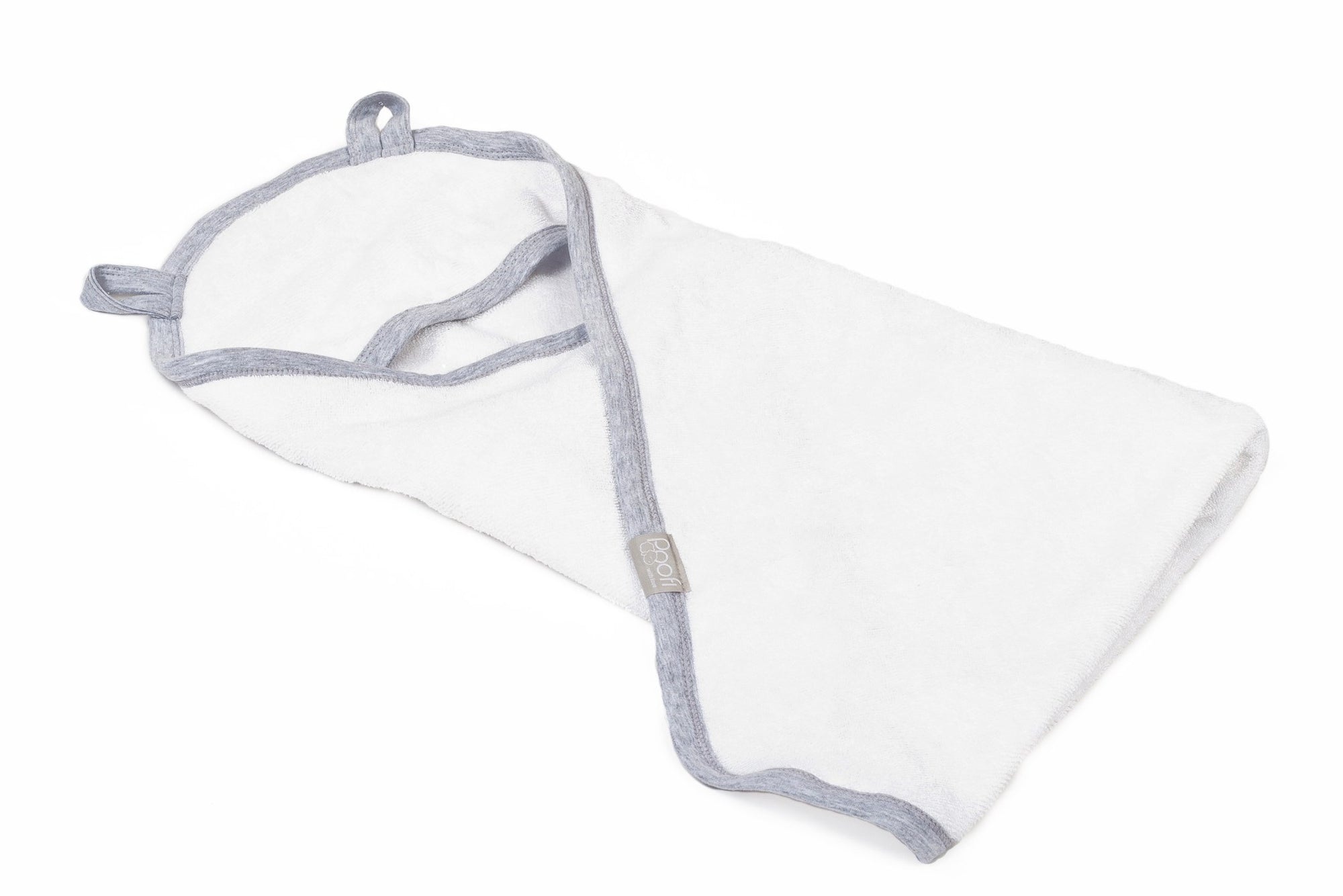 Organic Newborn Cotton Hooded Towel color: grey