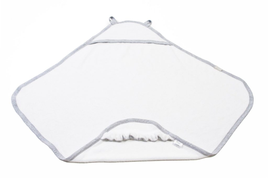 Organic Newborn Cotton Hooded Towel color: grey